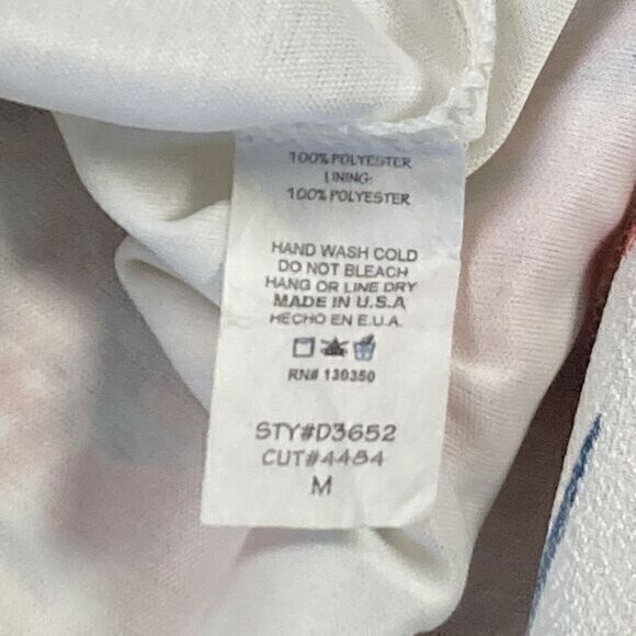 Fabrik Dress Womens Medium Floral Print Round Neck Knee Length Bohemian Coastal - Picture 14 of 14